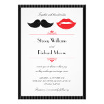 Lips and Mustache Wedding Invitation