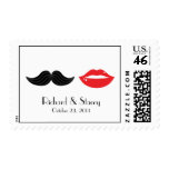 Lips and Mustache Wedding Postage