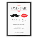 Lips and Mustache Wedding Save the Date invitations