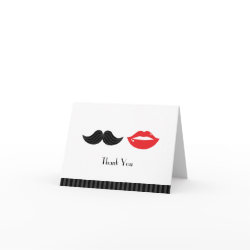 Lips and Mustache Wedding Thank You Card card