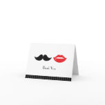 Lips and Mustache Wedding Thank You Card