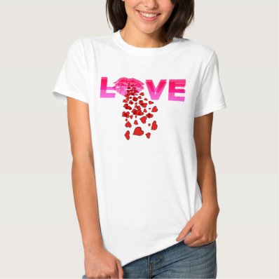 LIPS BLOW HEARTS T SHIRTS