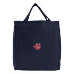 Lips Embroidered Tote Bag