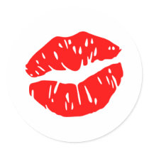 Lips - Kiss Round Sticker