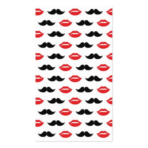 Lips & Mustaches Lace Border Business Card (back side)