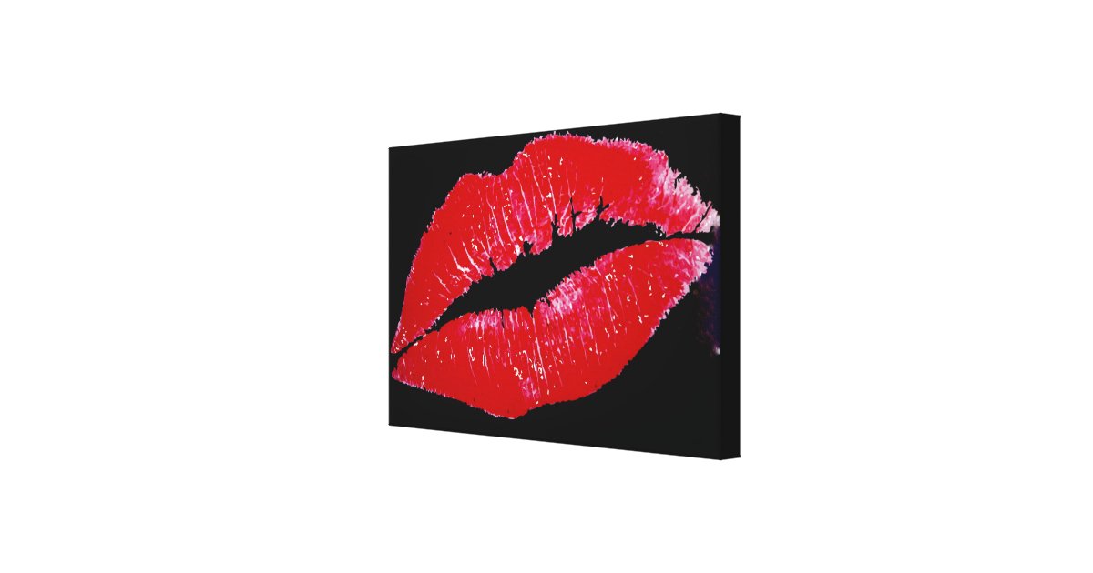 Lips Red Wrapped Canvas Zazzle