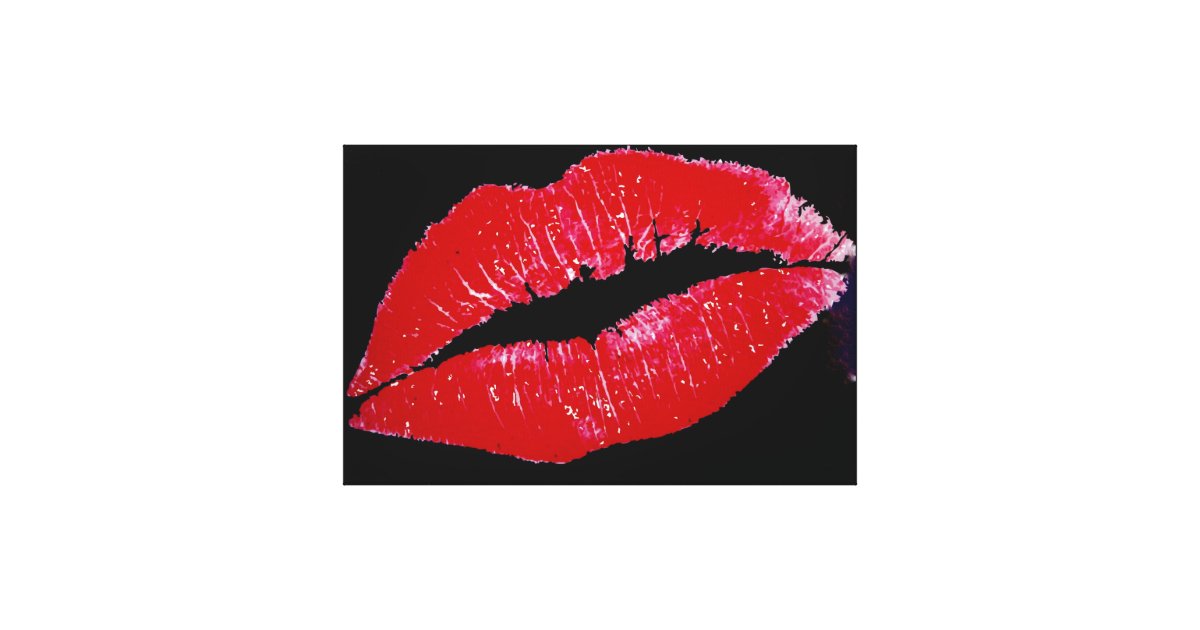 Lips Red Wrapped Canvas Zazzle