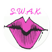 Lips S.W.A.K. Round Stickers
