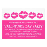 Lips Silhouette Valetine's Day (Hot Pink / White) Personalized Invitations