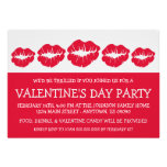Lips Silhouette Valetine's Day (Red / Silver) Personalized Invites