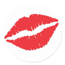 Lips Round Sticker