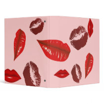 Lipstick and Lips Vinyl Binder