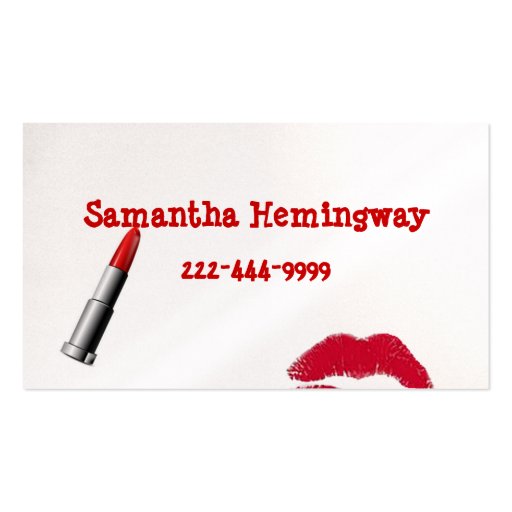 Lipstick business card (front side)