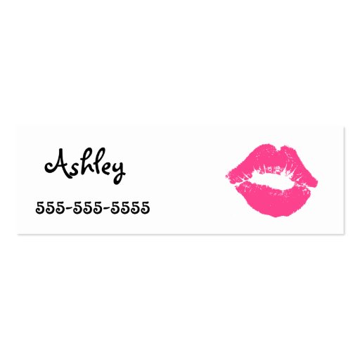 Lipstick Call Me Card Business Card Templates (front side)
