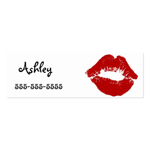 Lipstick Call Me Card Business Cards (front side)