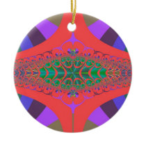 Lipstick Centipede Fractal Christmas Ornament