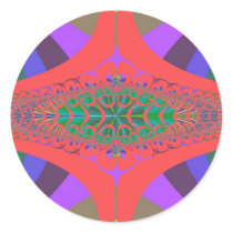 Lipstick Centipede Fractal Round Stickers