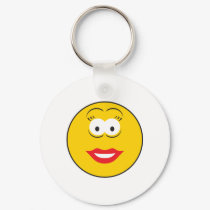 Lipstick Girl Smiley Face keychains