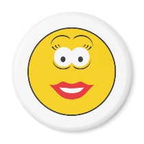 Lipstick Girl Smiley Face magnets by doonidesigns Lipstick Girl Smiley Face magnets