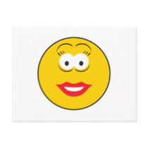 Lipstick Girl Smiley Face postcards by doonidesigns Lipstick Girl Smiley Face postcards