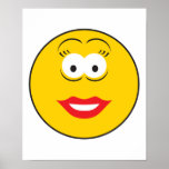 Lipstick Girl Smiley Face Poster