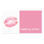 Lipstick Kiss Modern Icon - makeup artist pink Business Card Templates