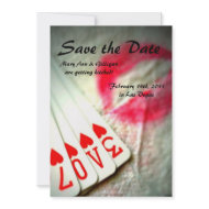 Lipstick Kisses, Love in Hearts Playing Cards invitation