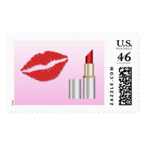 Lipstick Kisses Postage Stamps by PrettyPostage Lipstick Kisses Postage Stamps