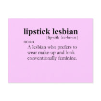 LIPSTICK LESBIAN (definition) postcards
