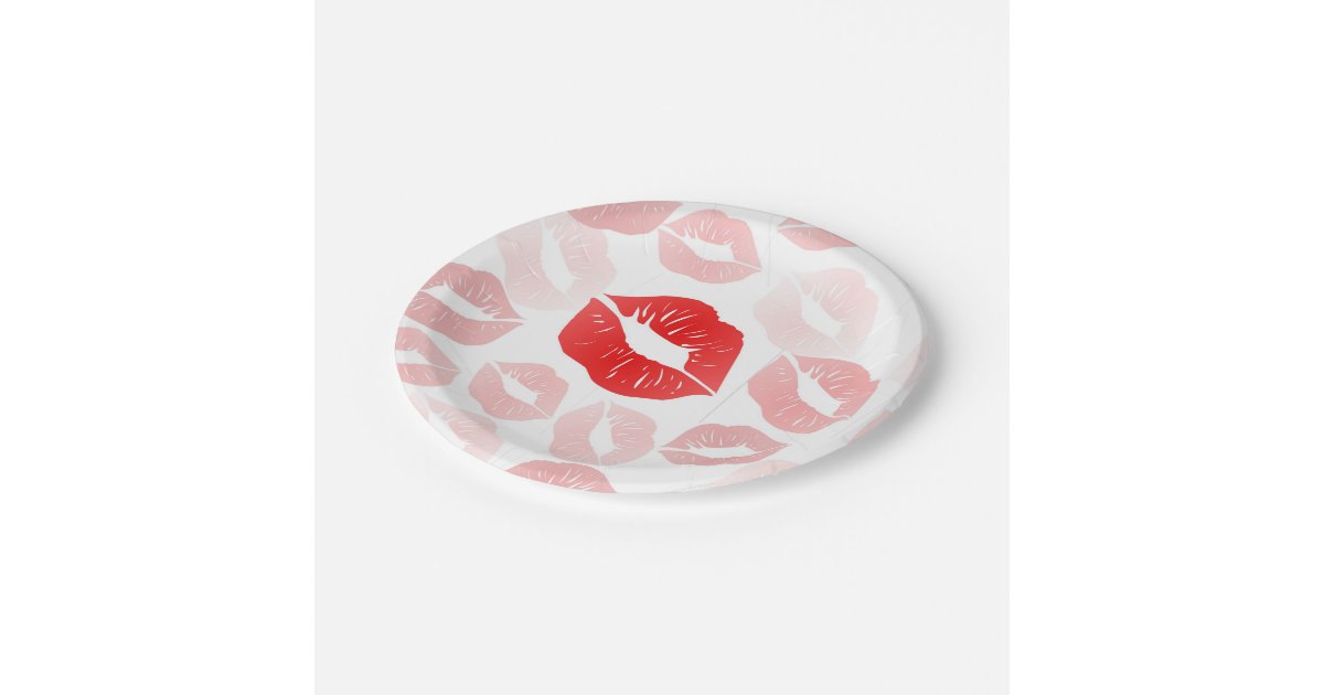 Lipstick Lips Paper Plate Zazzle
