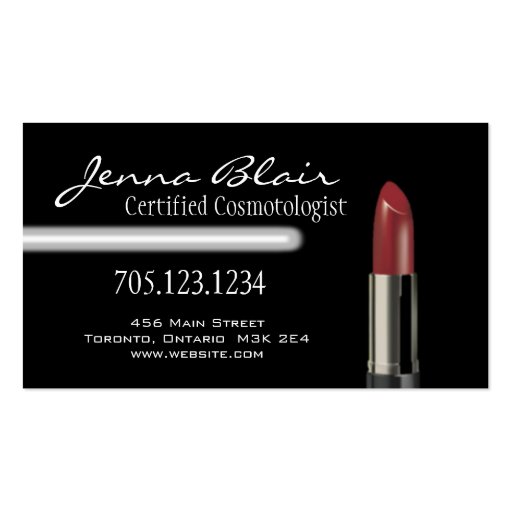 Lipstick Makeup Artist Business Card (back side)