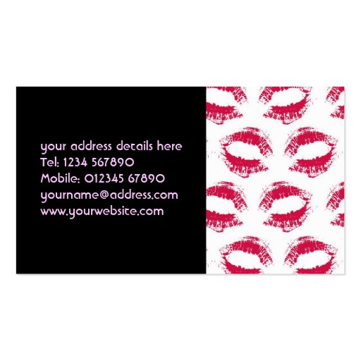 Lipstick Print Business Card (back side)