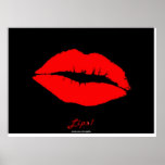 LIPSTICK Red on Black Poster