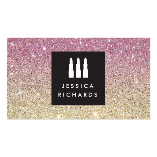 Lipstick Trio Logo for Freelance Makeup Artist IV Business Card Templates (front side)