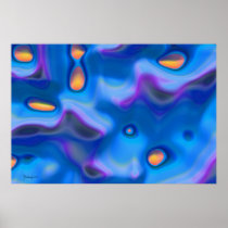 Liquid forms 2 - blue abstract poster posters