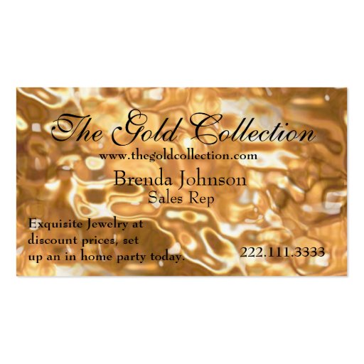 Liquid Gold Business Card (front side)
