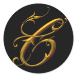 Liquid Gold C monogram Round Stickers