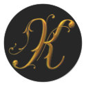 Liquid Gold K monogram stickers by SweetRascal Liquid Gold K monogram stickers