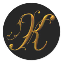 Liquid Gold K monogram stickers