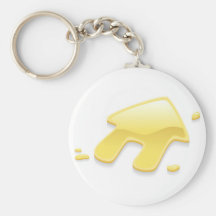 Liquid gold metal house symbol sign key chain