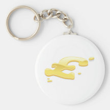 Liquid gold metal pound sterling symbol key chains