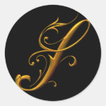 Liquid Gold S monogram Round Sticker