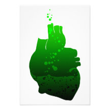 liquid green anatomical heart personalized announcement