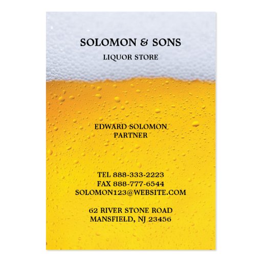 Liquor Beer Store Chubby Business Card (front side)