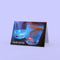 liquor glasses party invite cards