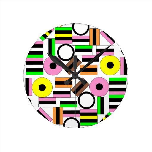 Liquorice All-sorts Round Wall Clock