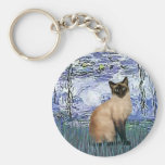 Lirios 6 - Gato siamés del punto del sello Llavero Personalizado