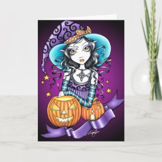 Lisa Gothic Halloween Witch Card card