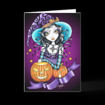 Lisa Gothic Halloween Witch Card