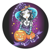 "Lisa" Halloween Pumpkin Witch Stickers by mykajelina "Lisa" Halloween Pumpkin Witch Stickers